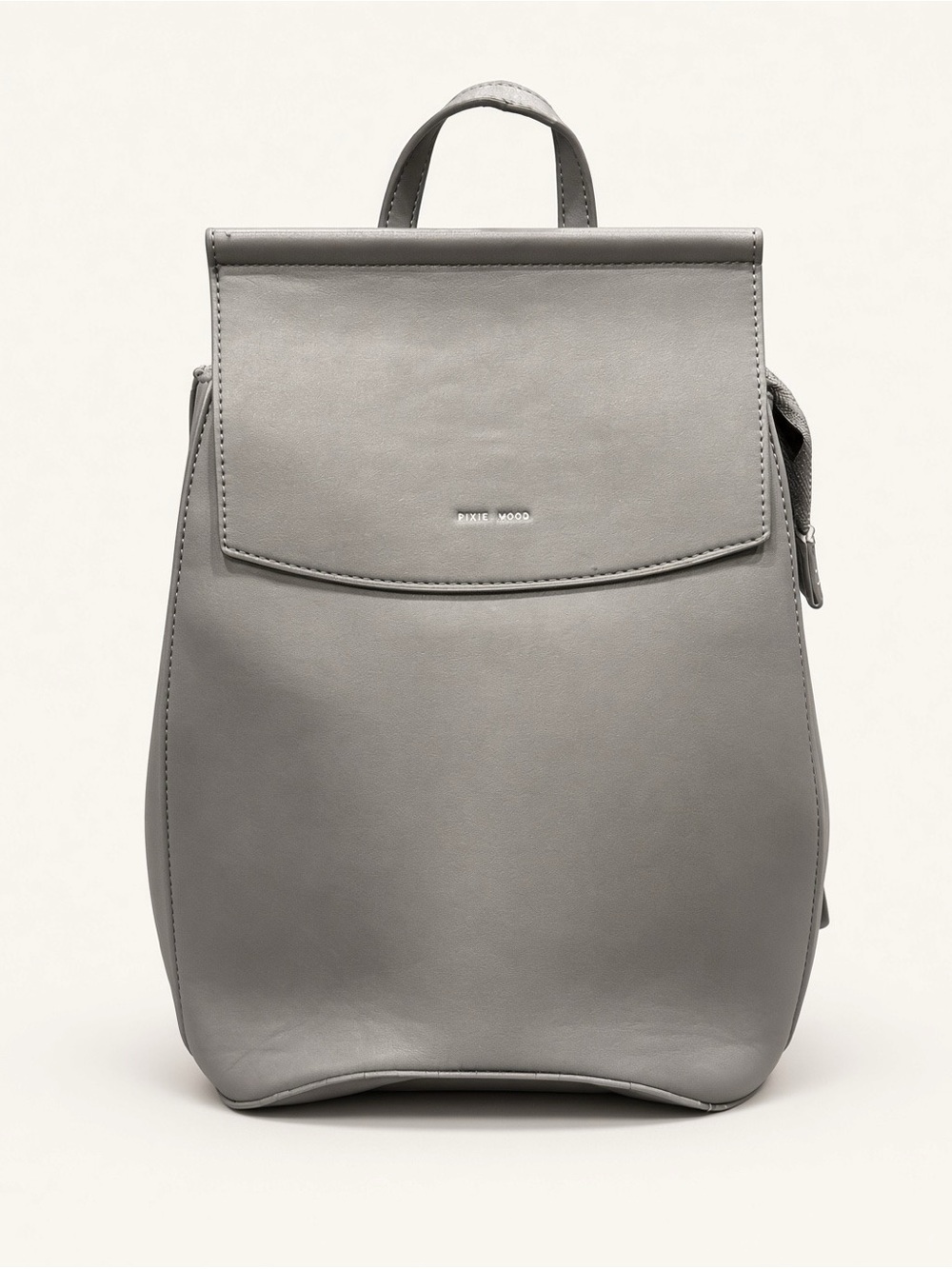 Pixie Mood Gray Minimalist Leather-Style Backpack